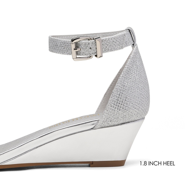 Low wedge sandals silver store